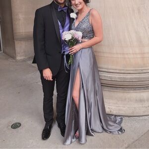 Sherri Hill / Two-piece Silk Charmeuse Gown